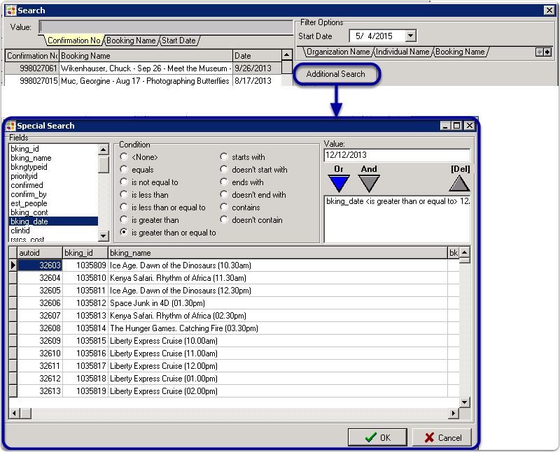 Enterprise How Do I Look Up An Existing Booking Via The Bookings Module 