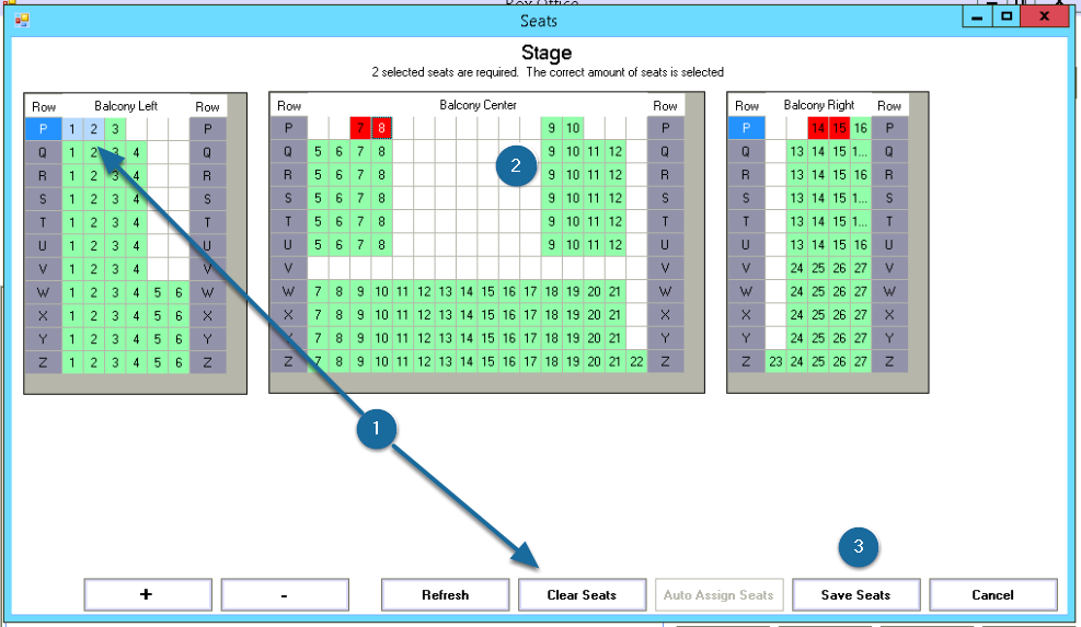 Outbound How to Manually Assign Seats in the Box Office New Reservation